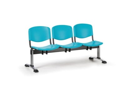 Lavice do čekárny plastová ISO Biedrax LC9701z - podnož chromovaná