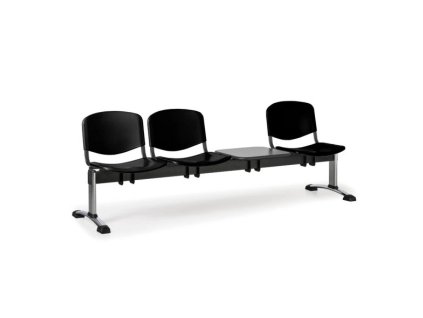 Lavice do čekárny plastová ISO Biedrax LC9711c - podnož chromovaná