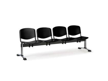 Wartezimmerbank - Kunststoff ISO Biedrax LC9721c - Gestell verchromt