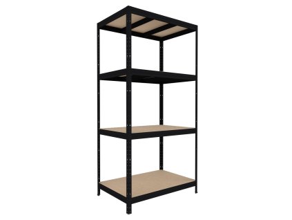 205193 schwerlastregal mit holzboden biedrax 45 x 90 x 180 cm schwarz 4 fachboden mdf 300 kg