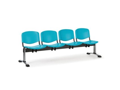 Wartezimmerbank - Kunststoff ISO Biedrax LC9721z - Gestell verchromt