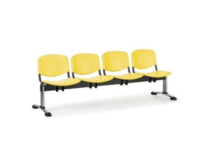 Lavice do čekárny plastová ISO Biedrax LC9721zl - podnož chromovaná