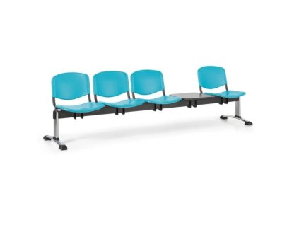 Wartezimmerbank - Kunststoff ISO Biedrax LC9731z - Gestell verchromt