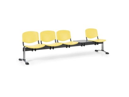 Wartezimmerbank - Kunststoff ISO Biedrax LC9731zl - Gestell verchromt