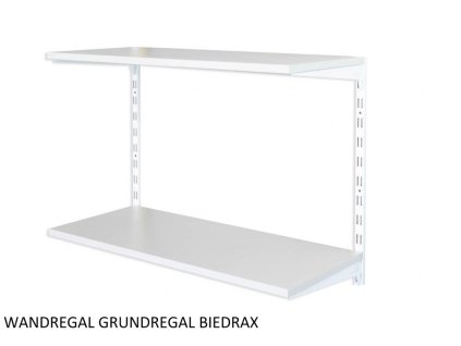 Wandregal - Grundregal 25 x 80 x 50 cm, Farbe weiss - 2 Fachboden grau