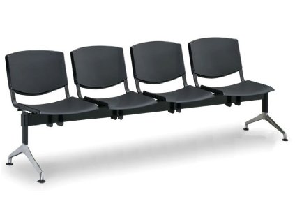 Wartezimmerbank - Kunststoff Smile Biedrax LC9976c - Gestell Aluminium Poliert