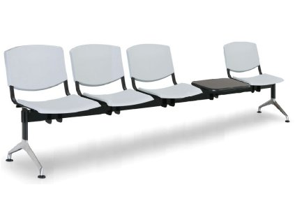 Wartezimmerbank - Kunststoff Smile Biedrax LC9982s - Gestell Aluminium Poliert