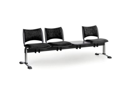 Wartezimmerbank - gepolstert Smart Biedrax LC9221c - Gestell verchromt