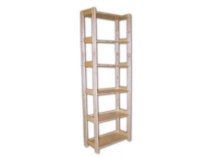 Holzregal Massivholz 33 x 68 x 204 cm, 6 Fachböden