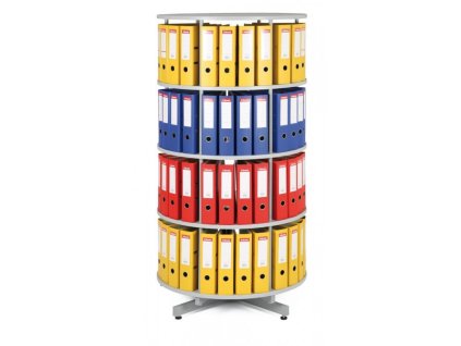 Drehbare Büroregale - 4 Fachböden, grau
