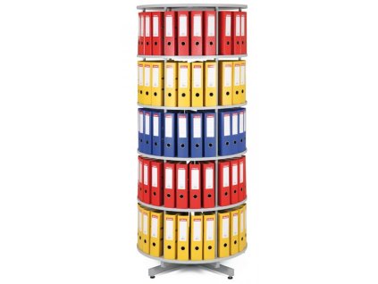 Drehbare Büroregale - 5 Fachböden, grau