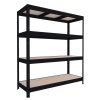 Schwerlastregal Biedrax 60 x 200 x 177 cm, 4 Fachböden - schwarz/MDF 6 mm, Fachlast 350 kg