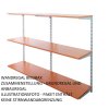 Wandregal - Anbauregal 20 x 60 x 100 cm, Farbe silber - 3 Fachboden Kirsche