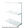 Wandregal - Anbauregal 30 x 60 x 100 cm, Farbe silber - 3 Fachboden grau