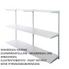 Wandregal - Grundregal 50 x 40 x 100 cm, Farbe silber - 3 Fachboden grau