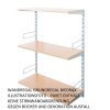 Wandregal - Grundregal 50 x 40 x 100 cm, Farbe silber - 3 Fachboden Buche