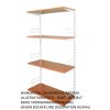 Wandregal - Grundregal 35 x 60 x 150 cm, Farbe weiss - 4 Fachboden Kirsche
