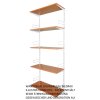 Wandregal - Grundregal 35 x 60 x 200 cm, Farbe weiss - 5 Fachboden Kirsche