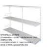 Wandregal - Anbauregal 20 x 60 x 100 cm, Farbe weiss - 3 Fachboden grau
