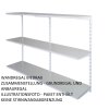 Wandregal - Anbauregal 25 x 80 x 100 cm, Farbe weiss - 3 Fachboden grau