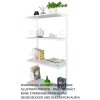 Wandregal - Grundregal 40 x 40 x 150 cm, Farbe weiss - 4 Fachboden grau