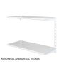 Wandregal - Anbauregal 35 x 60 x 50 cm, Farbe weiss - 2 Fachboden grau