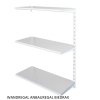 Wandregal - Anbauregal 40 x 80 x 100 cm, Farbe weiss - 3 Fachboden grau