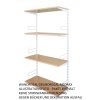 Wandregal - Grundregal 25 x 60 x 150 cm, Farbe weiss - 4 Fachboden Buche