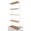 Wandregal - Grundregal 25 x 60 x 200 cm, Farbe weiss - 5 Fachboden Buche