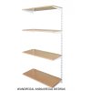 Wandregal - Anbauregal 35 x 80 x 150 cm, Farbe weiss - 4 Fachboden Buche