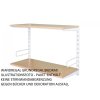 Wandregal - Grundregal 40 x 60 x 50 cm, Farbe weiss - 2 Fachboden Buche