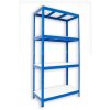 Metallregal mit weissböden Biedrax 45 x 90 x 180 cm blau - 4 Laminatboden weiss 12 mm