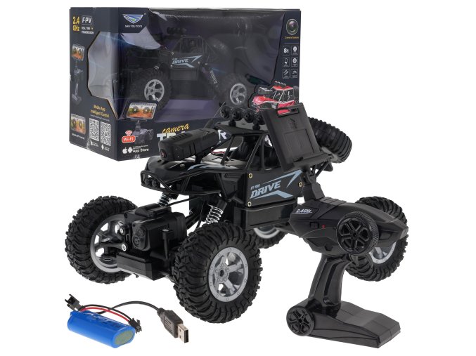 Crawler Rover | WiFi kamera | 1:14 | černá  auto pro děti na dálkové ovládání