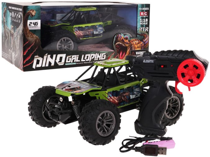 DINO Crawler R/C | 1:18 | zelená  auto pro děti na dálkové ovládání