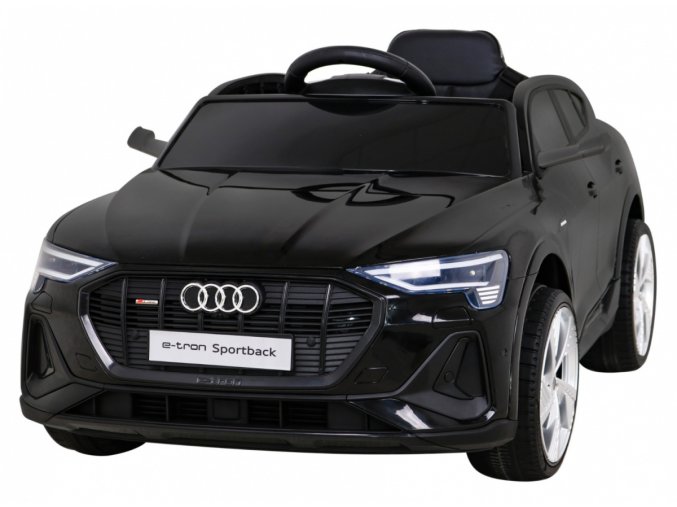 Dětská elektrická Audi E-tron Sportback | 4x25W | černá  EVA kola | MP3 | Bluetooth | dálkové ovládání včetně stop tlačítka