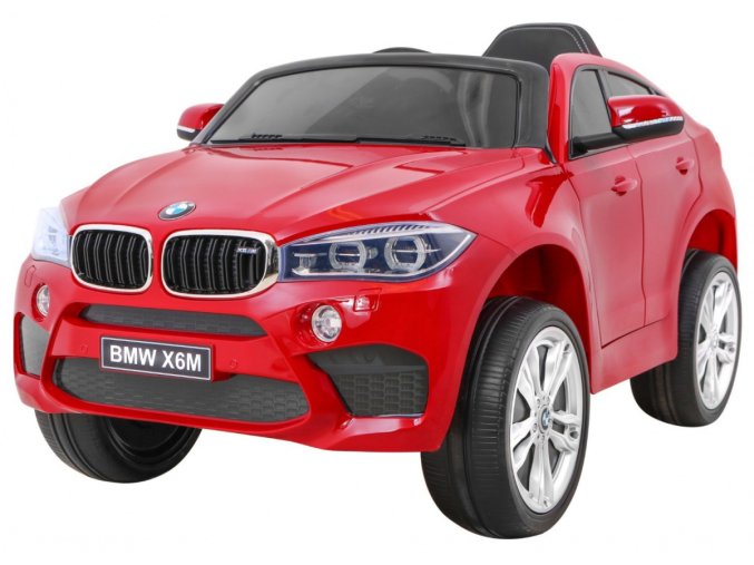 Dětské elektrické autíčko BMW X6M | lakovaná červená  EVA kola | Baterie 2x6V (DC 12V) | lakovaná barva