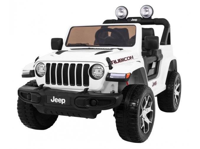 Elektrické auto pro děti Jeep Wrangler Rubicon | bílá  EVA kola | LED světla | 180W výkon