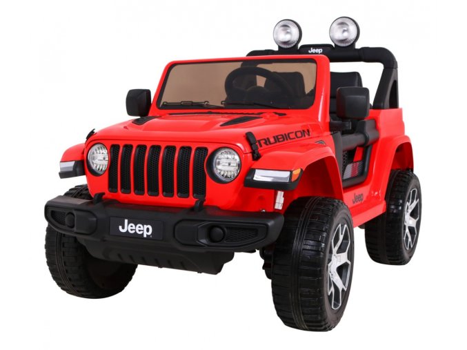 Elektrické auto pro děti Jeep Wrangler Rubicon | červená  EVA kola | LED světla | 180W výkon