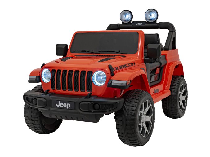 Elektrické auto pro děti Jeep Wrangler Rubicon | oranžová  EVA kola | LED světla | 180W výkon