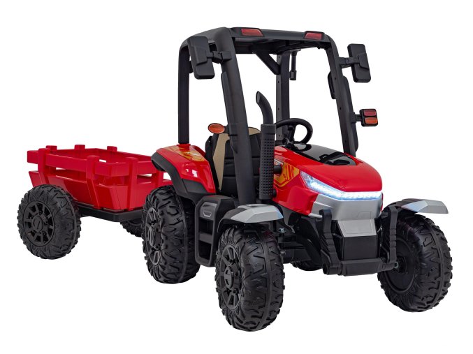 Elektrický traktor s valníkem pro děti BLAST 206 | 2x200W | červená  EVA kola | valník v ceně