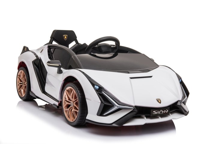 Dětské sportovní autíčko Lamborghini SIAN | bílá  dálkový ovladač | EVA kola | 106W | BLUETOOTH, USB