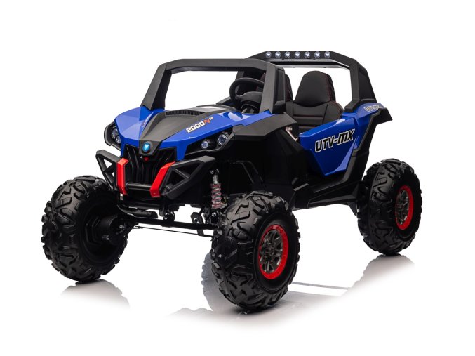 Dětská elektrická buggy UTV-MX 2000N | 4x75W | modrá  EVA kola | 2 baterie 12V 7Ah | 2 místa | indikátor nabití