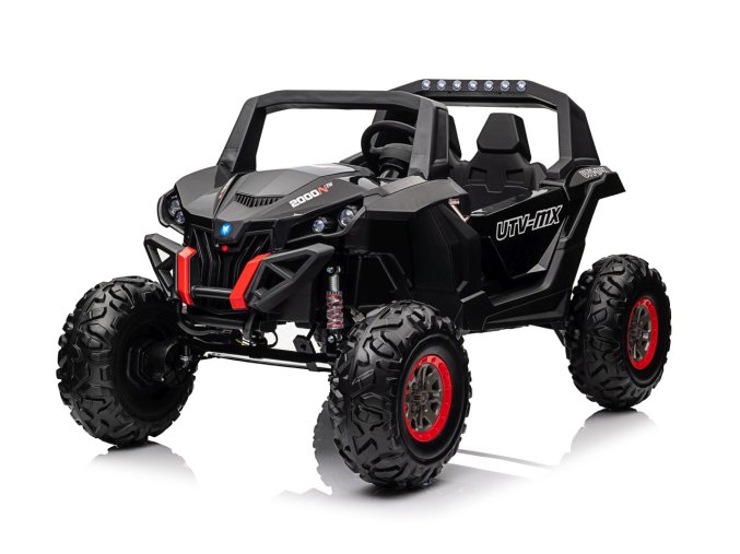 Dětská elektrická buggy UTV-MX 2000N | 4x75W | černá  EVA kola | 2 baterie 12V 7Ah | 2 místa | indikátor nabití