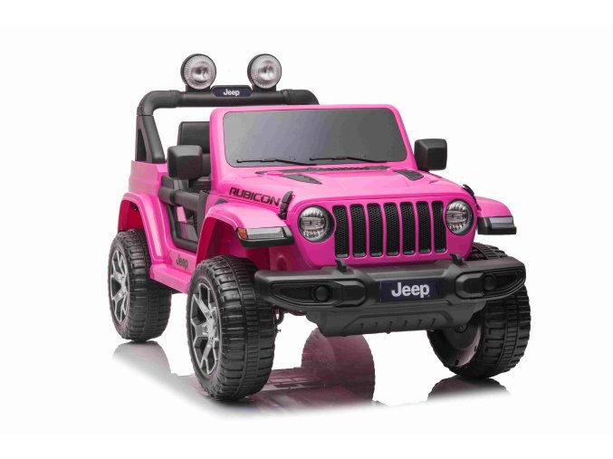 Elektrické auto pro děti Jeep Wrangler Rubicon | růžová  EVA kola | LED světla | 180W výkon