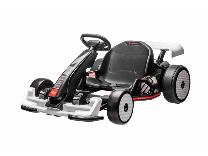 Audi elektrická driftovací motokára 2x150W | bílá  Přední EVA kola, zadní plastová | pomalý start | funkce draftování