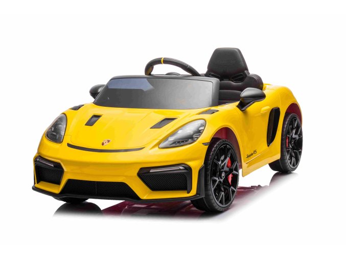 Dětské elektrické Porsche 718 Spyder | 2x45W | MP4 panel | žlutá  MP4
