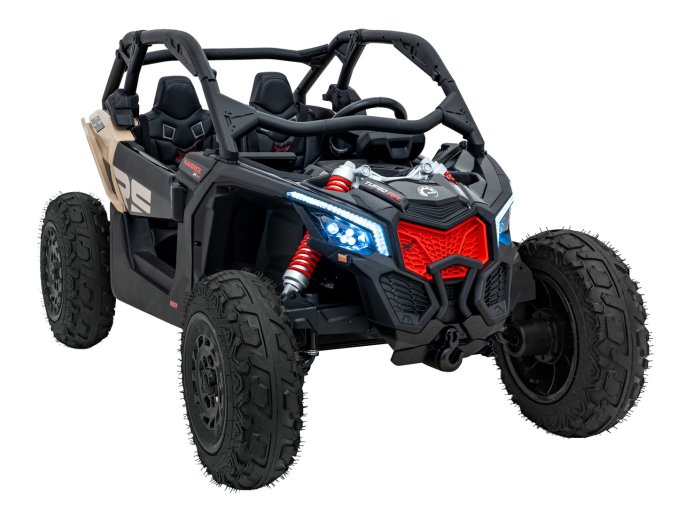 Dětská elektrická Buggy CAN-AM Maverick XXL Premium Deluxe 640W 24V 20AH | khaki  nafukovací kola |  24V 20Ah | tiché motory na zadní kola | bez dálkového ovladače