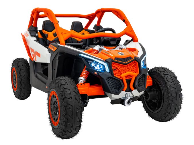 Dětská elektrická Buggy CAN-AM Maverick XXL Premium Deluxe 640W 24V 20AH | oranžová  nafukovací kola |  24V 20Ah | tiché motory na zadní kola | bez dálkového ovladače
