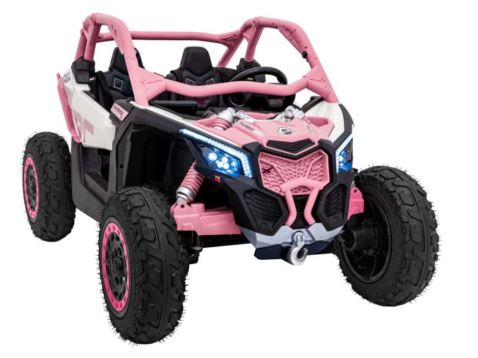 Dětská elektrická Buggy CAN-AM Maverick XXL Premium Deluxe 640W | růžová  nafukovací kola |  24V 20Ah | tiché motory na zadní kola | bez dálkového ovladače
