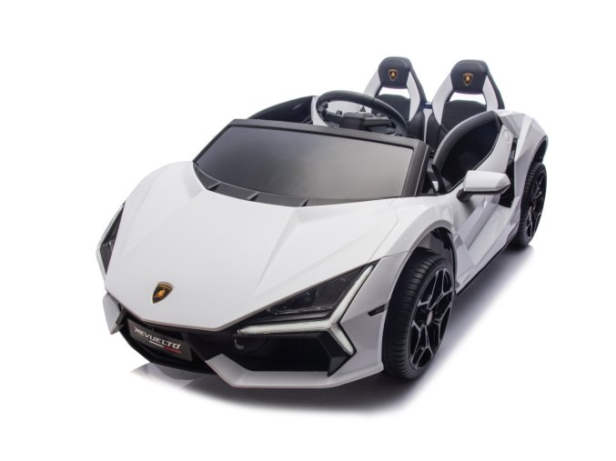 Dětské elektrické Lamborghini Revuelto XL | EVA kola | bílá  EVA kola | dálkový ovladač | 24V 7Ah